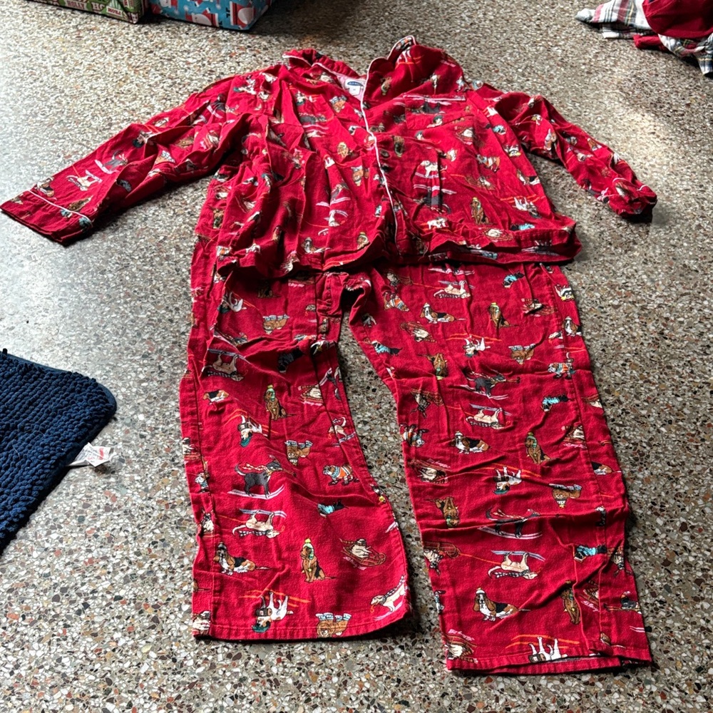 Old Navy Red Pajama Set with Animal Pattern - Picture 1 of 3